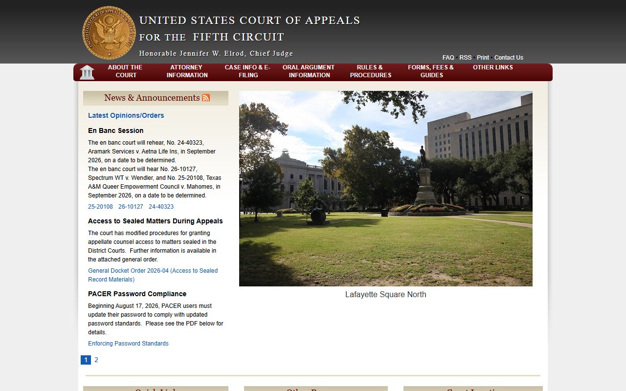 Madison Parish court dockets Fifth Circuit federal appeals