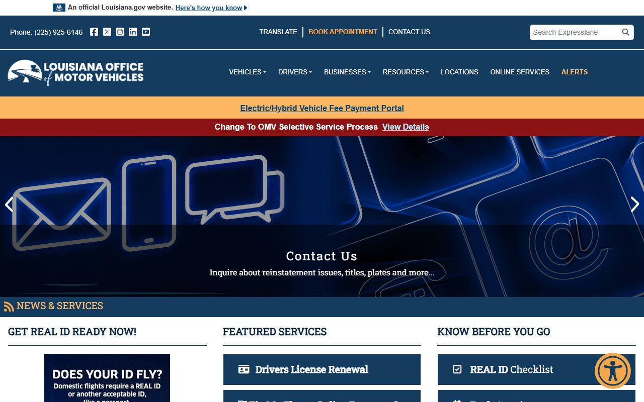 Madison Parish traffic court records Louisiana OMV ExpressLane portal