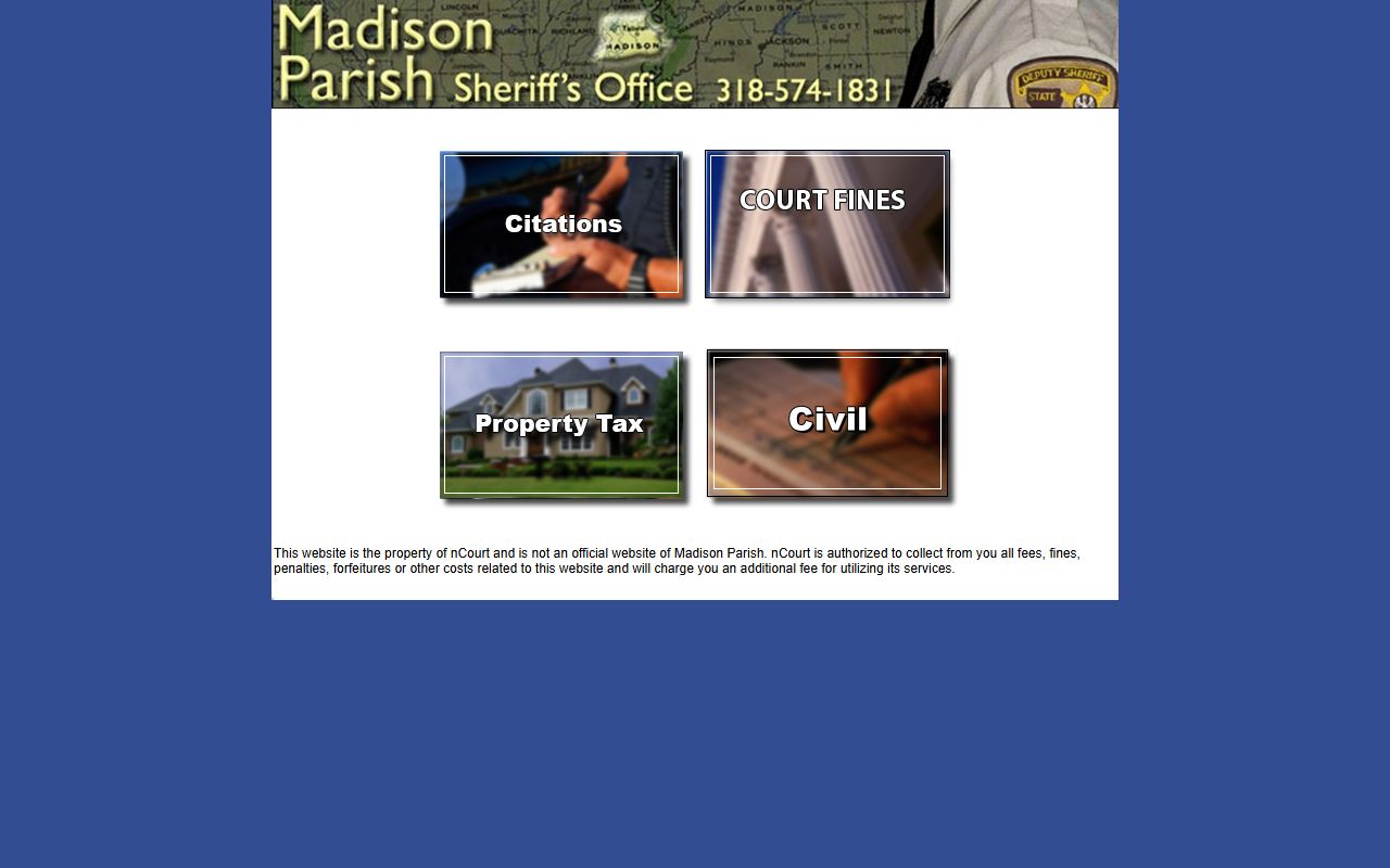 Madison Parish traffic court records online ticket payment portal